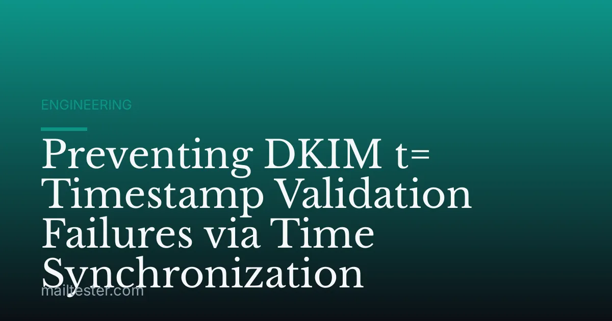 Preventing DKIM t= Timestamp Validation Failures via Time Synchronization