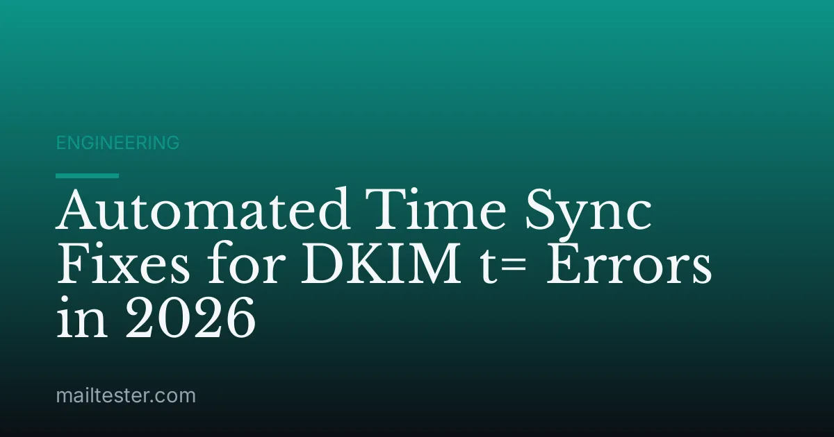 Automated Time Sync Fixes for DKIM t= Errors in 2026