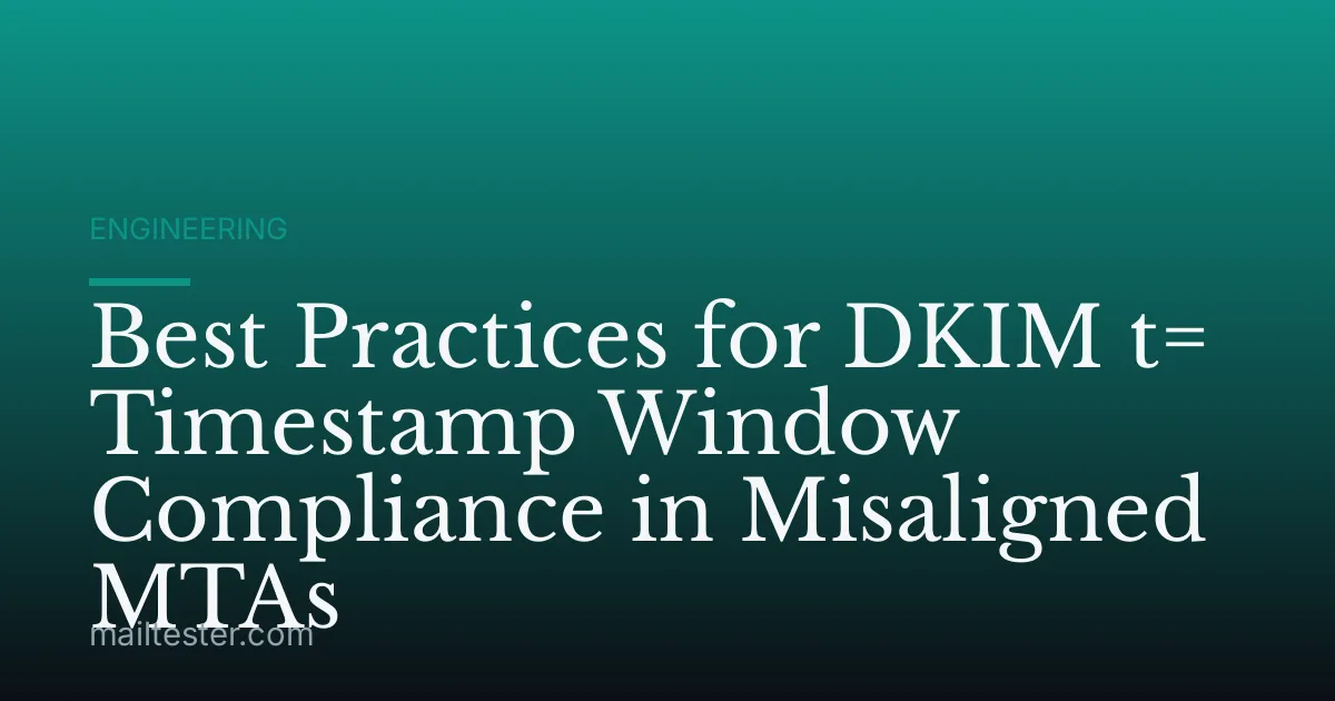 Best Practices for DKIM t= Timestamp Window Compliance in Misaligned MTAs
