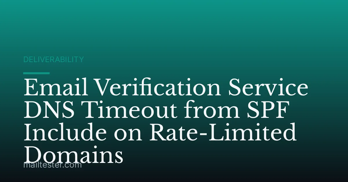 Email Verification Service DNS Timeout from SPF Include on Rate-Limited Domains