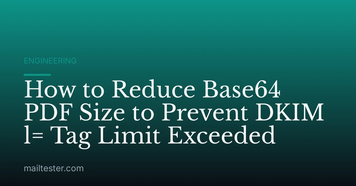 How to Reduce Base64 PDF Size to Prevent DKIM l= Tag Limit Exceeded