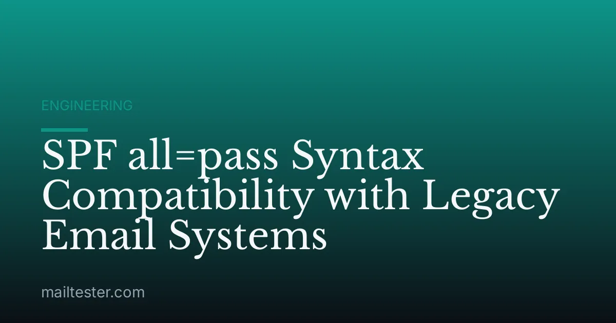 SPF all=pass Syntax Compatibility with Legacy Email Systems