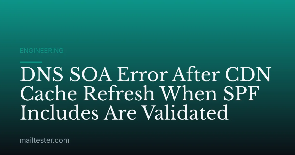 DNS SOA Error After CDN Cache Refresh When SPF Includes Are Validated