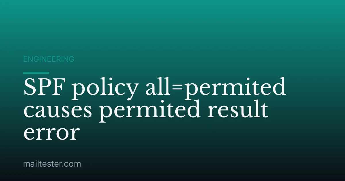 SPF policy all=permited causes permited result error