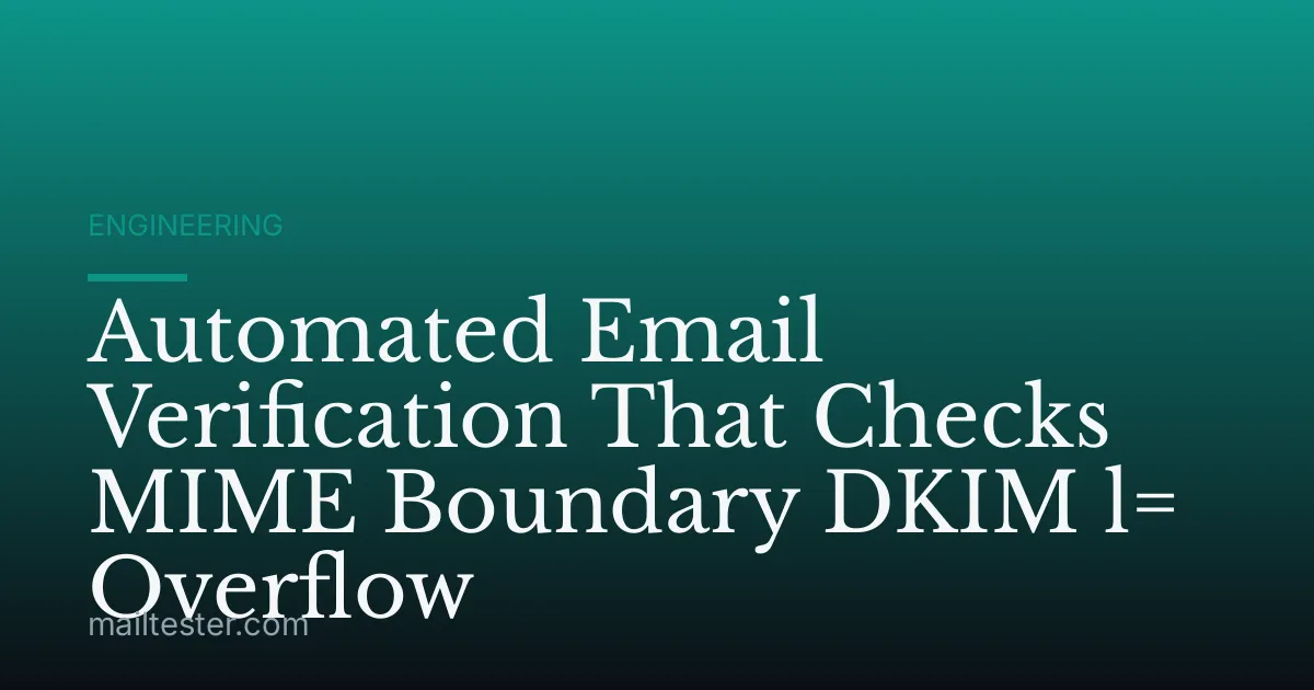 Automated Email Verification That Checks MIME Boundary DKIM l= Overflow