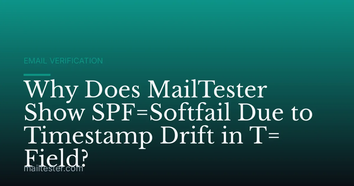 Why Does MailTester Show SPF=Softfail Due to Timestamp Drift in T= Field?