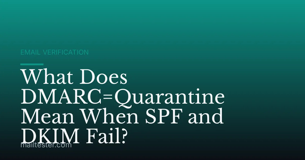 What Does DMARC=Quarantine Mean When SPF and DKIM Fail?