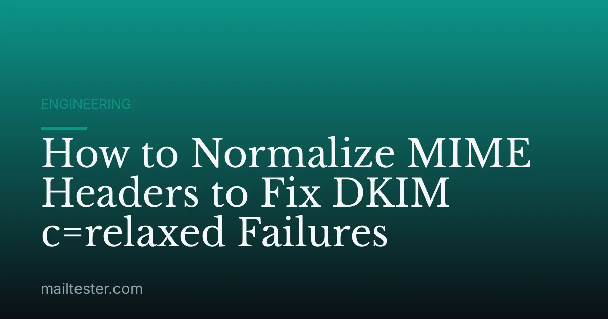 How to Normalize MIME Headers to Fix DKIM c=relaxed Failures