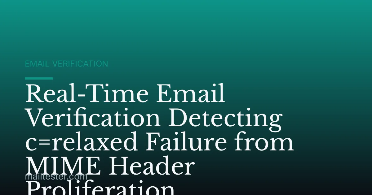 Real-Time Email Verification Detecting c=relaxed Failure from MIME Header Proliferation