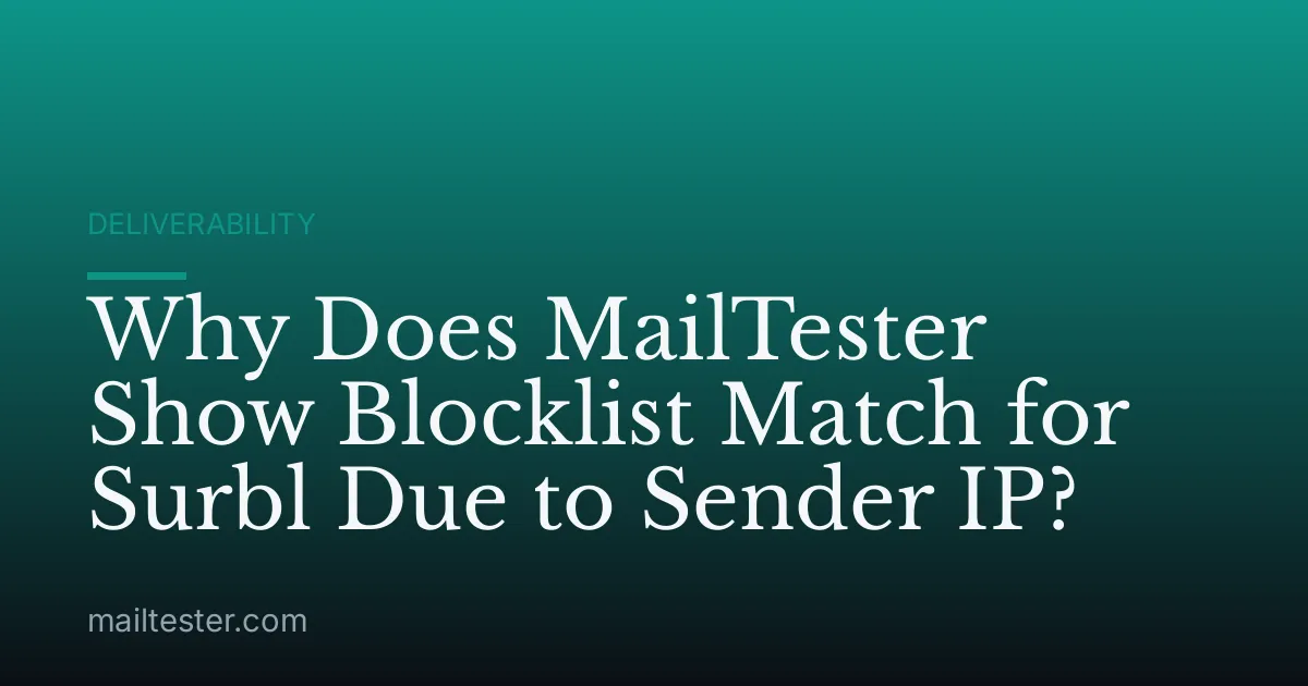 Why Does MailTester Show Blocklist Match for Surbl Due to Sender IP?
