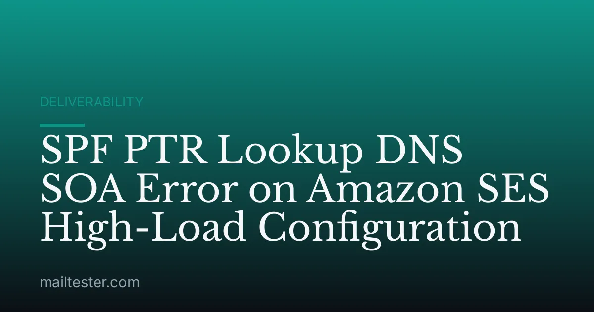SPF PTR Lookup DNS SOA Error on Amazon SES High-Load Configuration