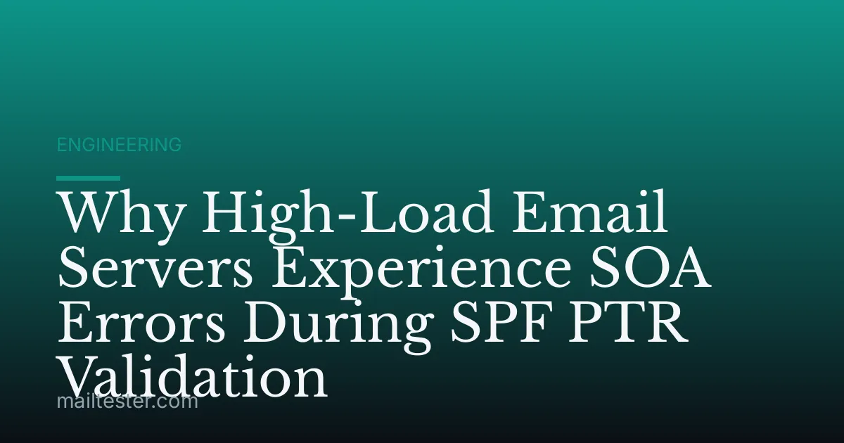 Why High-Load Email Servers Experience SOA Errors During SPF PTR Validation