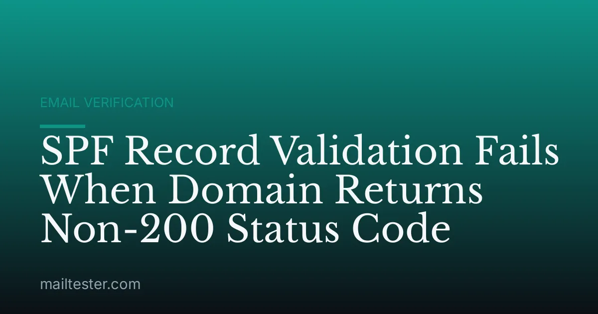 SPF Record Validation Fails When Domain Returns Non-200 Status Code