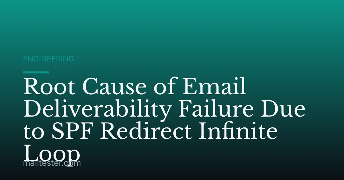 Root Cause of Email Deliverability Failure Due to SPF Redirect Infinite Loop