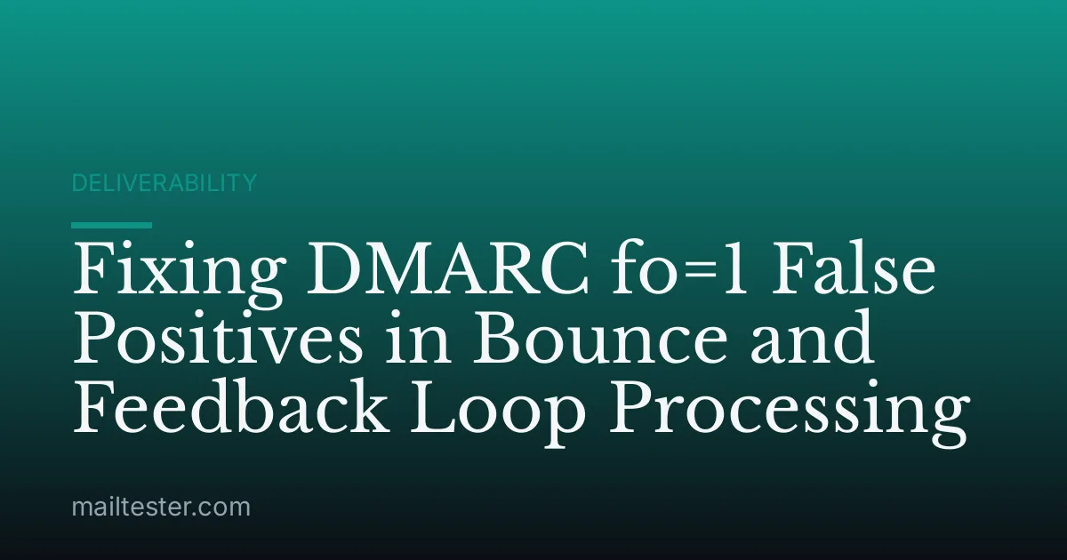 Fixing DMARC fo=1 False Positives in Bounce and Feedback Loop Processing