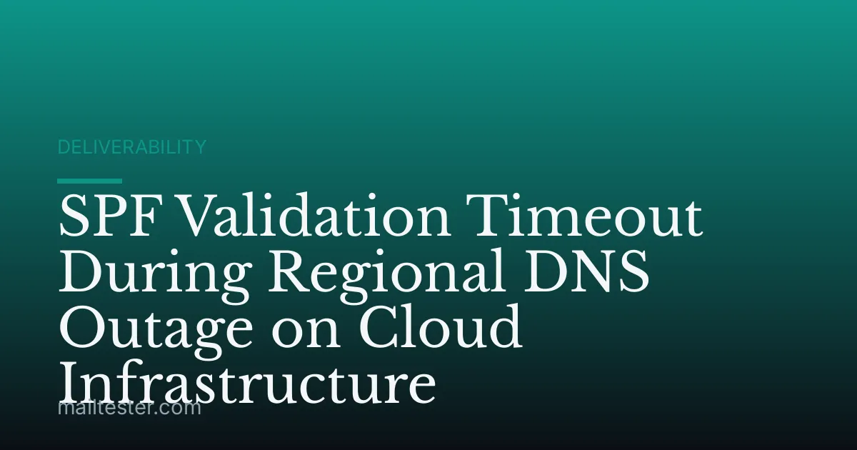 SPF Validation Timeout During Regional DNS Outage on Cloud Infrastructure