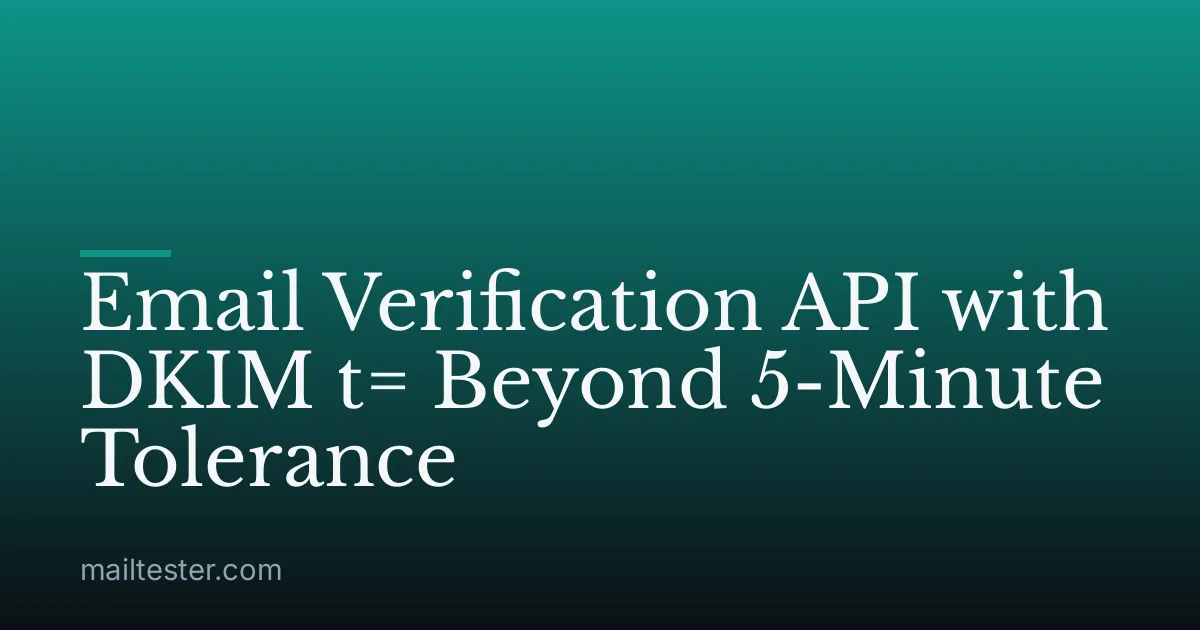 Email Verification API with DKIM t= Beyond 5-Minute Tolerance
