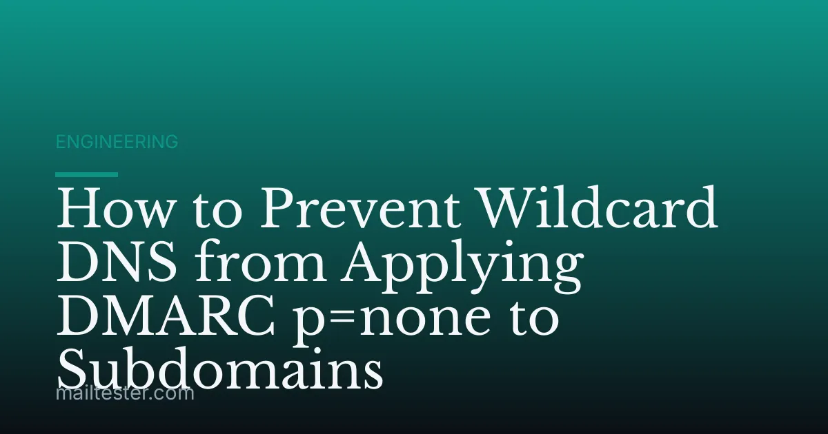 How to Prevent Wildcard DNS from Applying DMARC p=none to Subdomains