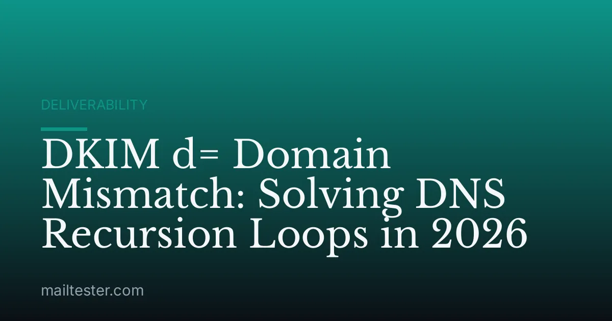 DKIM d= Domain Mismatch: Solving DNS Recursion Loops in 2026
