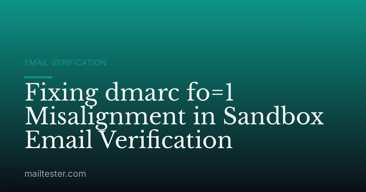 Fixing dmarc fo=1 Misalignment in Sandbox Email Verification