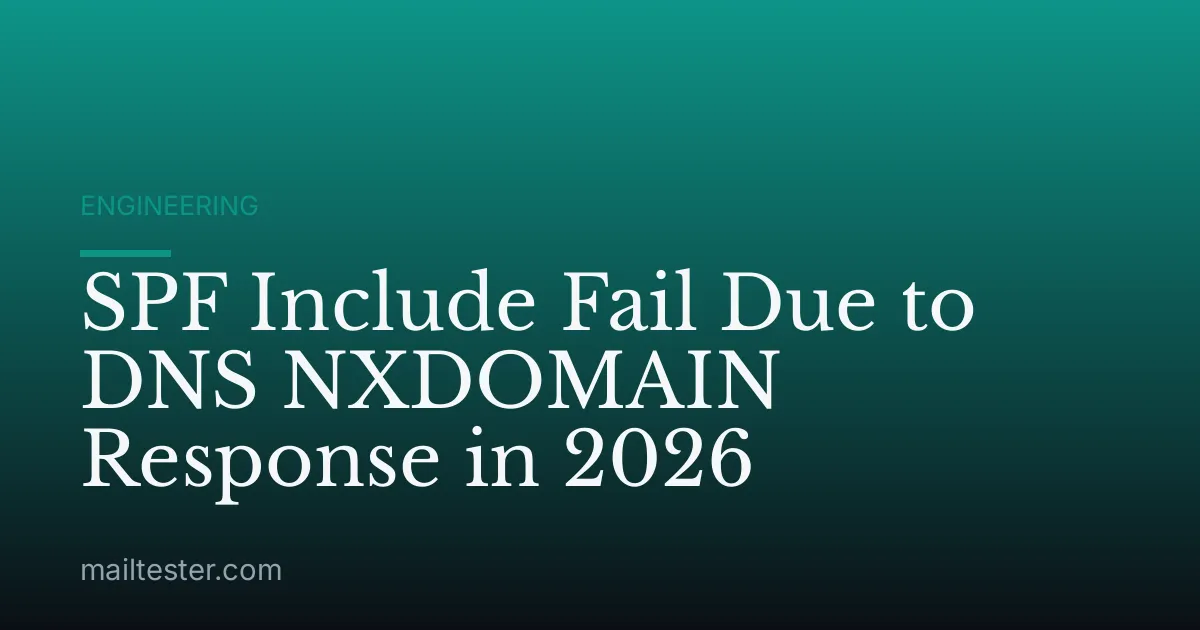 SPF Include Fail Due to DNS NXDOMAIN Response in 2026
