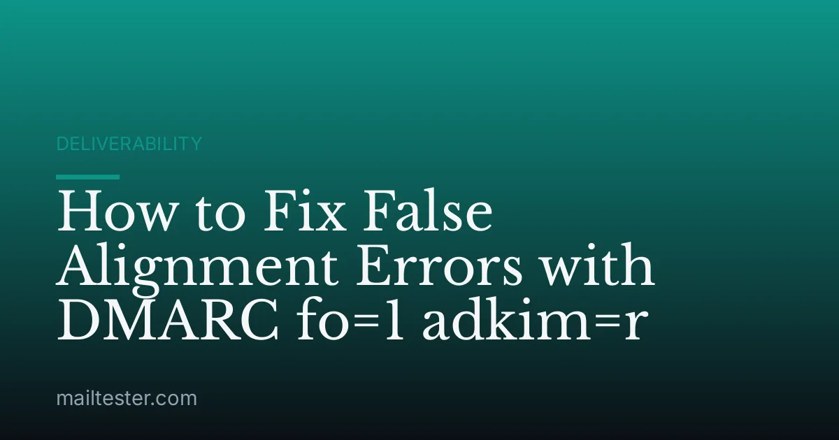 How to Fix False Alignment Errors with DMARC fo=1 adkim=r