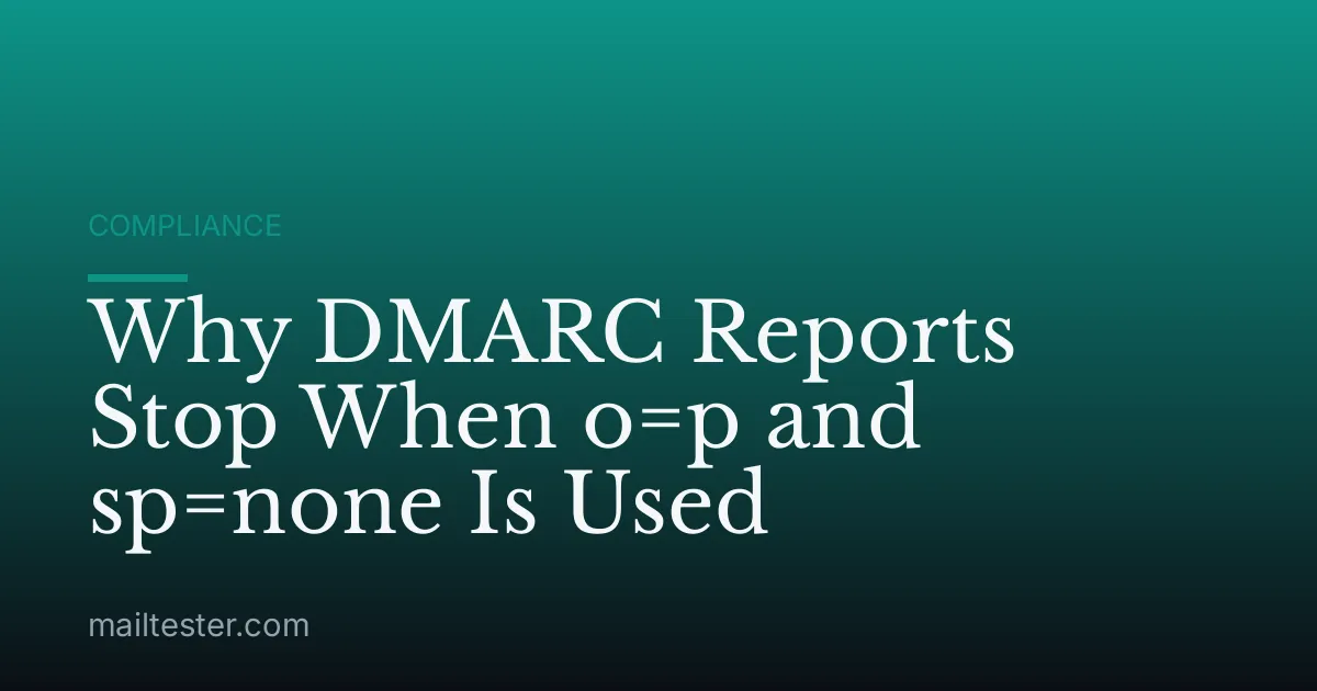 Why DMARC Reports Stop When o=p and sp=none Is Used