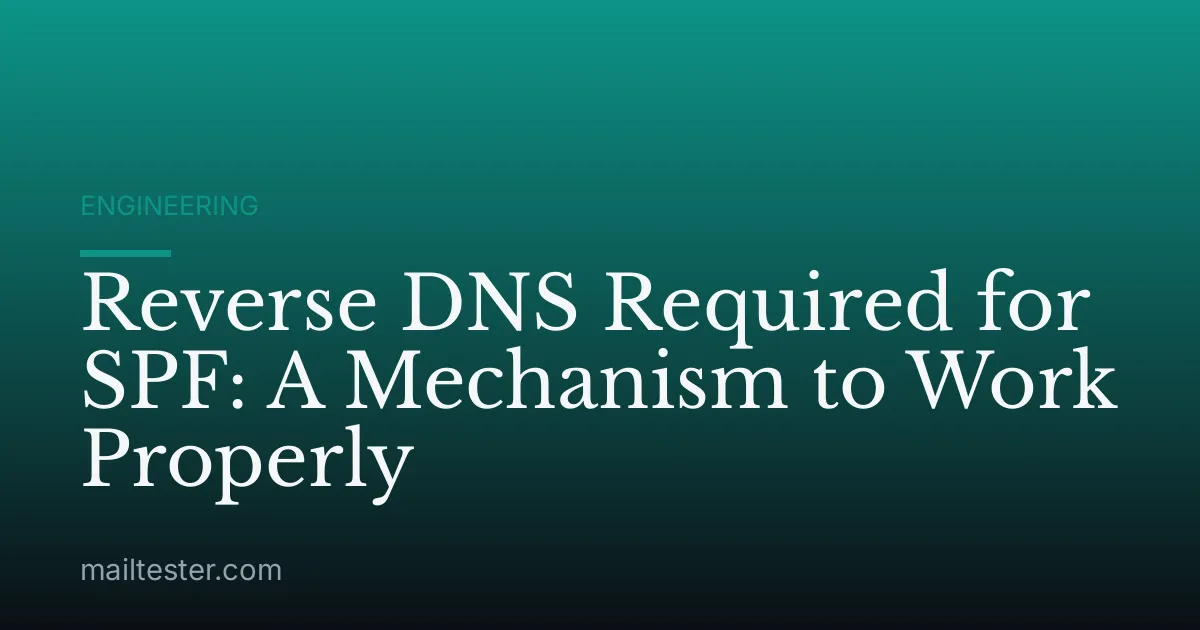 Reverse DNS Required for SPF: A Mechanism to Work Properly