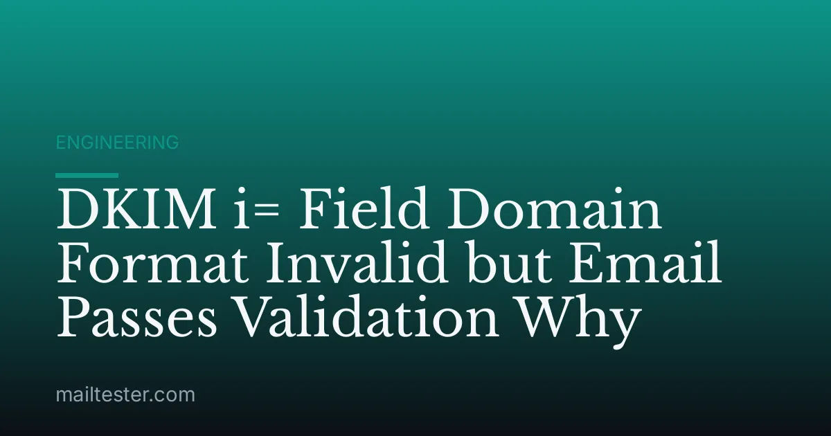 DKIM i= Field Domain Format Invalid but Email Passes Validation Why