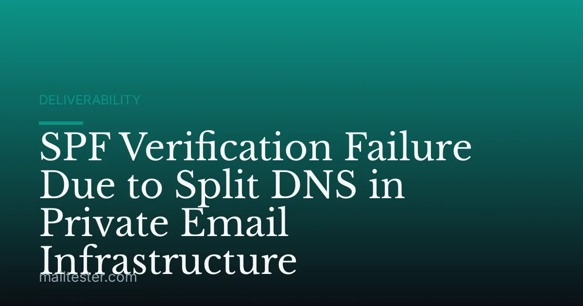 SPF Verification Failure Due to Split DNS in Private Email Infrastructure