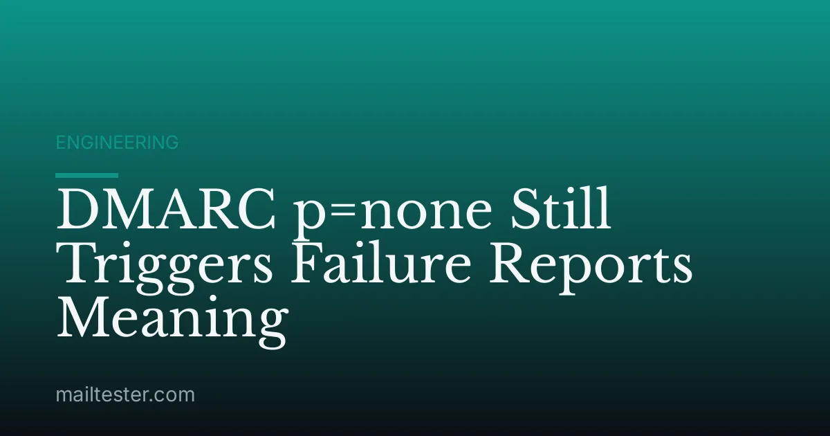 DMARC p=none Still Triggers Failure Reports Meaning