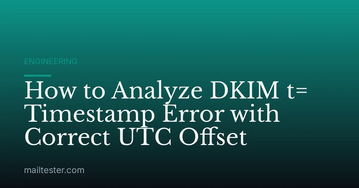 How to Analyze DKIM t= Timestamp Error with Correct UTC Offset