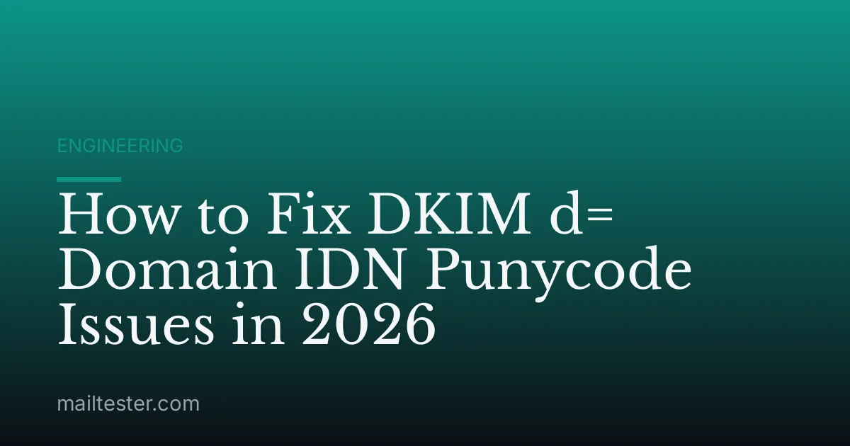 How to Fix DKIM d= Domain IDN Punycode Issues in 2026