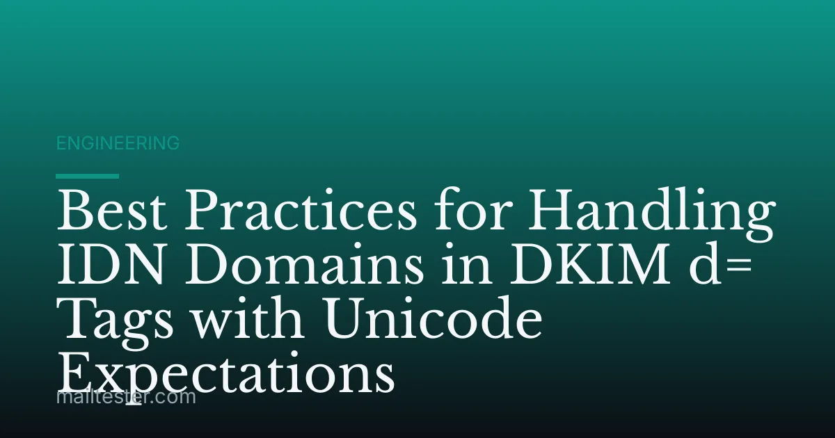 Best Practices for Handling IDN Domains in DKIM d= Tags with Unicode Expectations