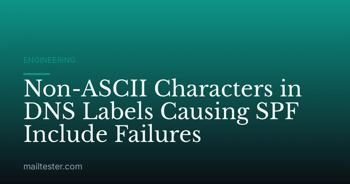 Non-ASCII Characters in DNS Labels Causing SPF Include Failures