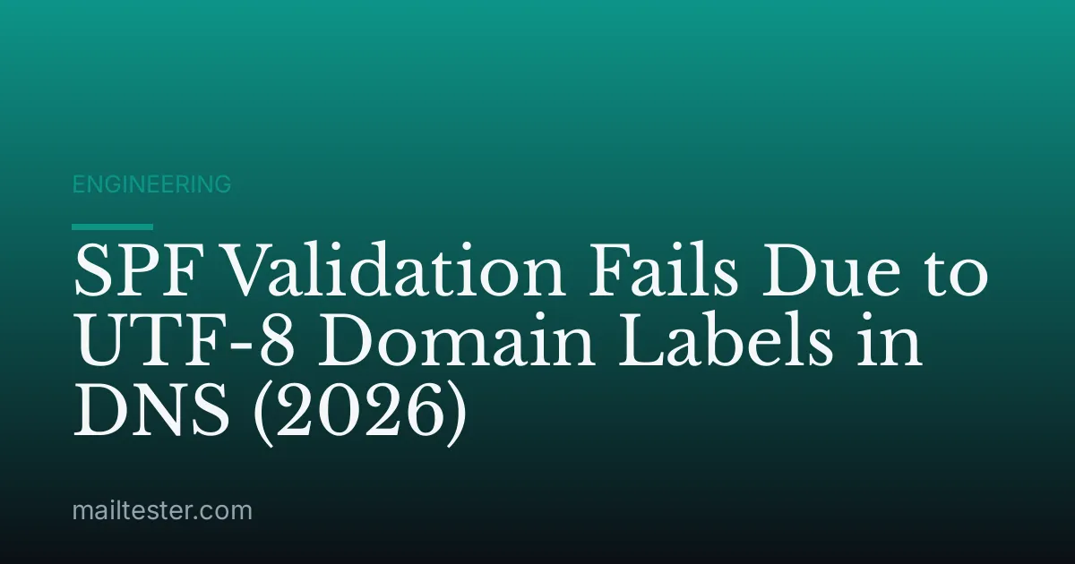 SPF Validation Fails Due to UTF-8 Domain Labels in DNS (2026)