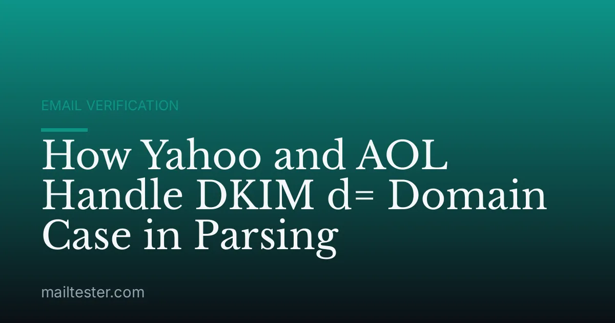 How Yahoo and AOL Handle DKIM d= Domain Case in Parsing