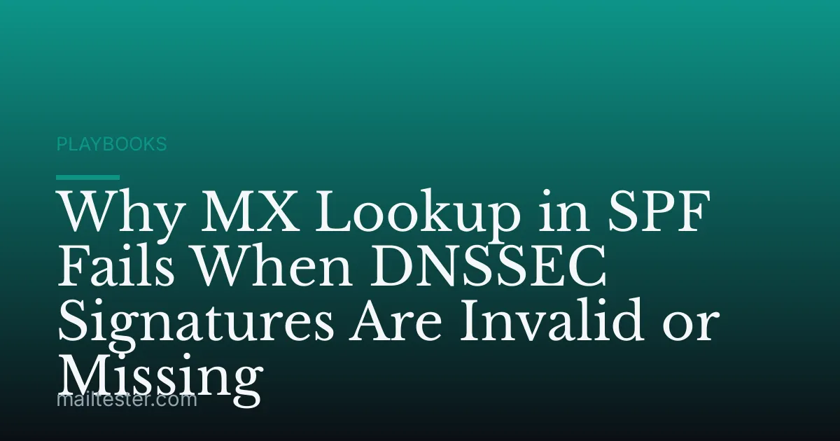 Why MX Lookup in SPF Fails When DNSSEC Signatures Are Invalid or Missing