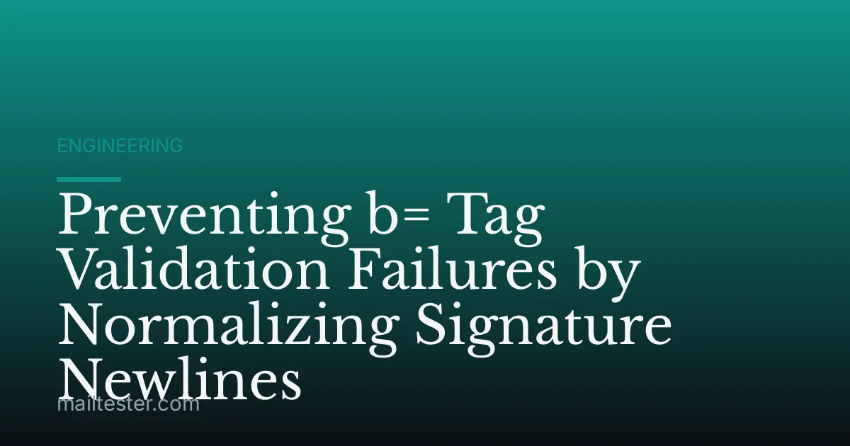 Preventing b= Tag Validation Failures by Normalizing Signature Newlines
