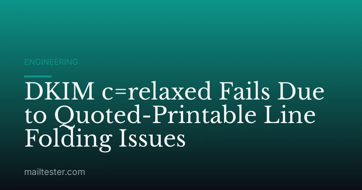 DKIM c=relaxed Fails Due to Quoted-Printable Line Folding Issues