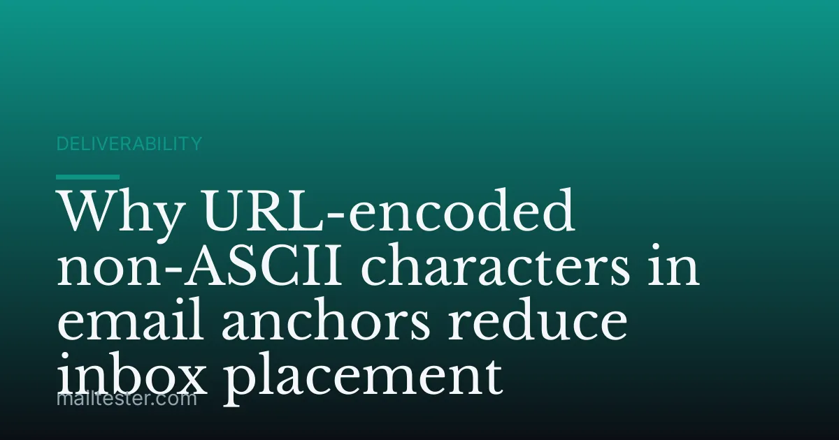 Why URL-encoded non-ASCII characters in email anchors reduce inbox placement