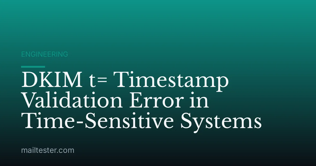 DKIM t= Timestamp Validation Error in Time-Sensitive Systems