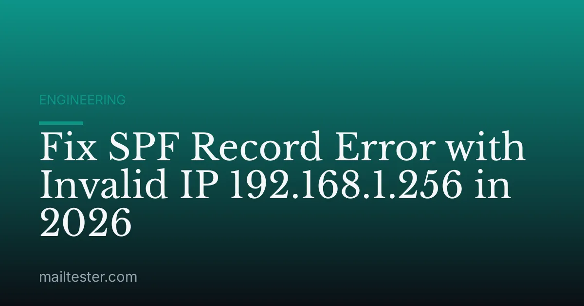 Fix SPF Record Error with Invalid IP 192.168.1.256 in 2026