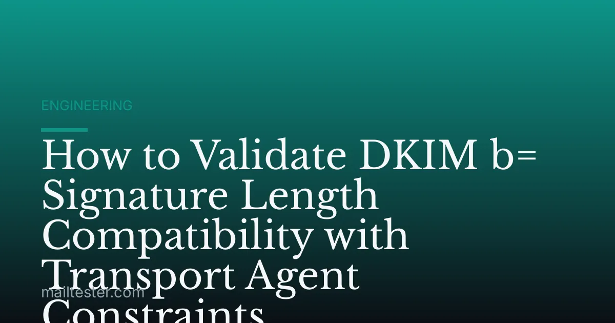 How to Validate DKIM b= Signature Length Compatibility with Transport Agent Constraints