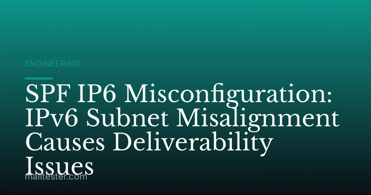 SPF IP6 Misconfiguration: IPv6 Subnet Misalignment Causes Deliverability Issues