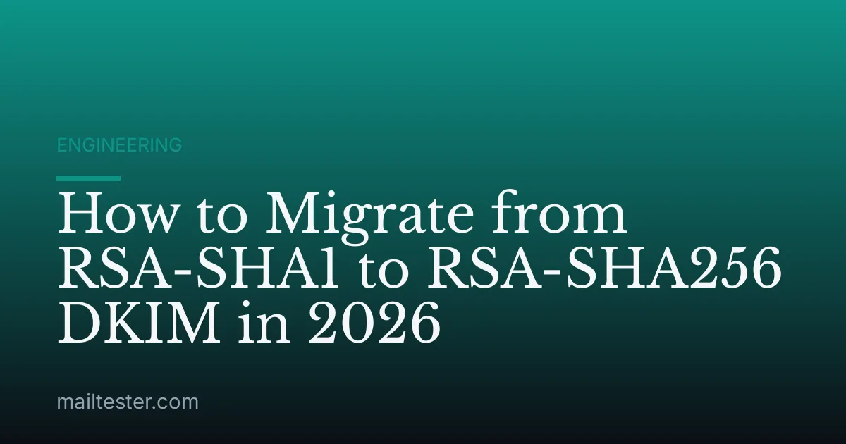 How to Migrate from RSA-SHA1 to RSA-SHA256 DKIM in 2026