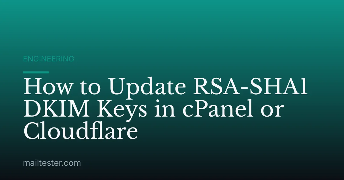 How to Update RSA-SHA1 DKIM Keys in cPanel or Cloudflare