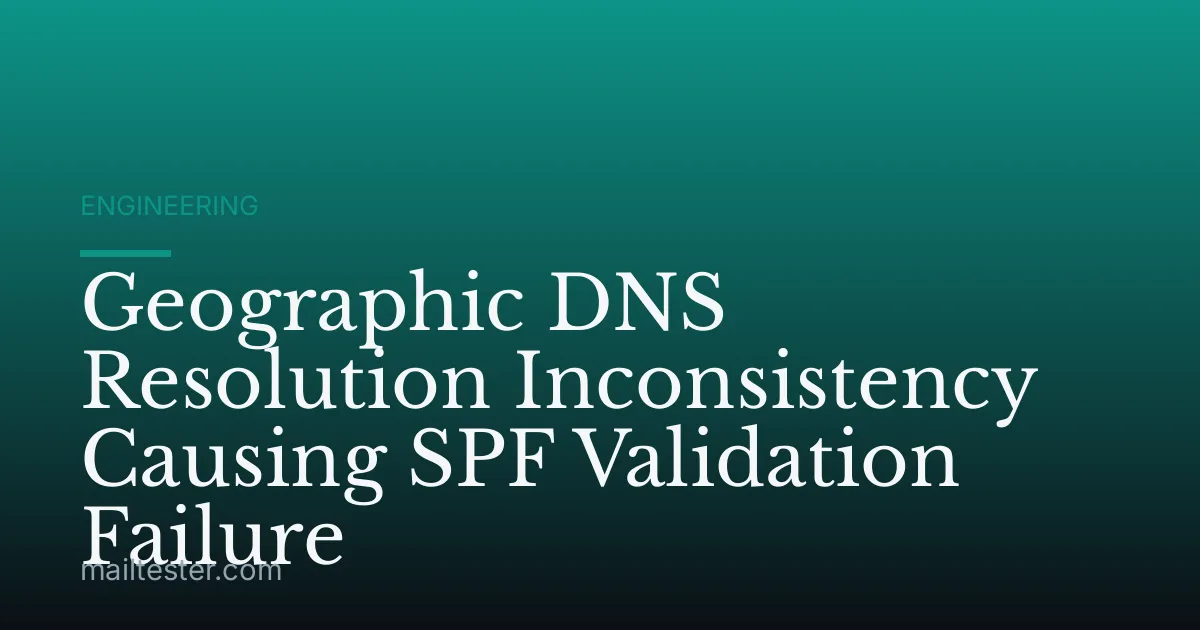 Geographic DNS Resolution Inconsistency Causing SPF Validation Failure