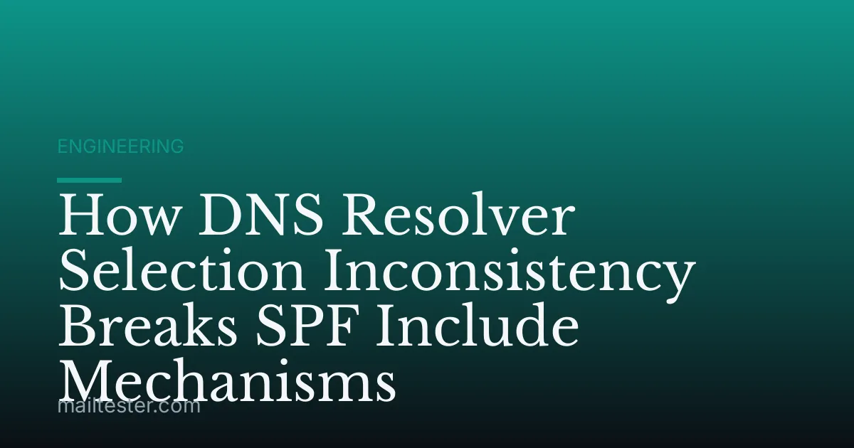 How DNS Resolver Selection Inconsistency Breaks SPF Include Mechanisms