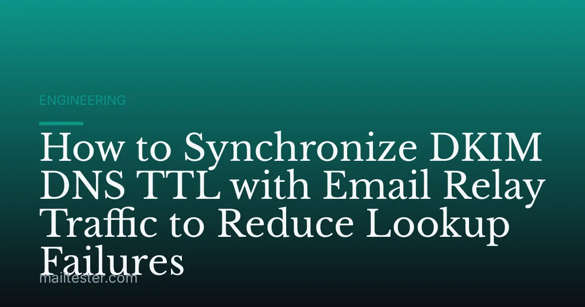 How to Synchronize DKIM DNS TTL with Email Relay Traffic to Reduce Lookup Failures
